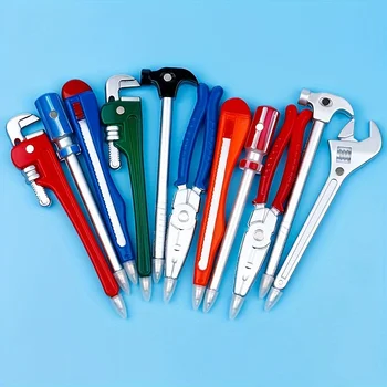 Set di penne a sfera creative a forma di attrezzi, penne originali a forma di utensili per la scuola e l'ufficio, regali divertenti per bambini e uomini