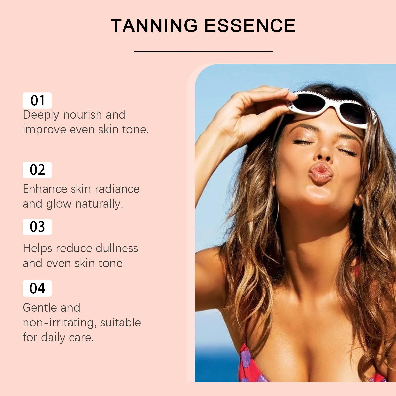 Autobronzante Goccia Solarium Body Tanner Aiuto Bronzer duraturo Bagliore per prendere il sole Idratante Anche il tono della pelle Colorazione Annerimento Cura 6