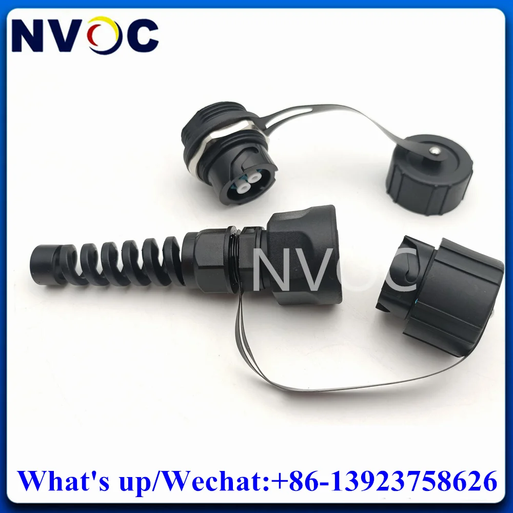 1 Pz Ip67 Odva-Lc/Sc/Mpo Duplex Paratia Dx Adattatore In Fibra Ottica Con Cappuccio Antipolvere + 1 Pz Odva Duplex Lc Connettore In Fibra Ottica
