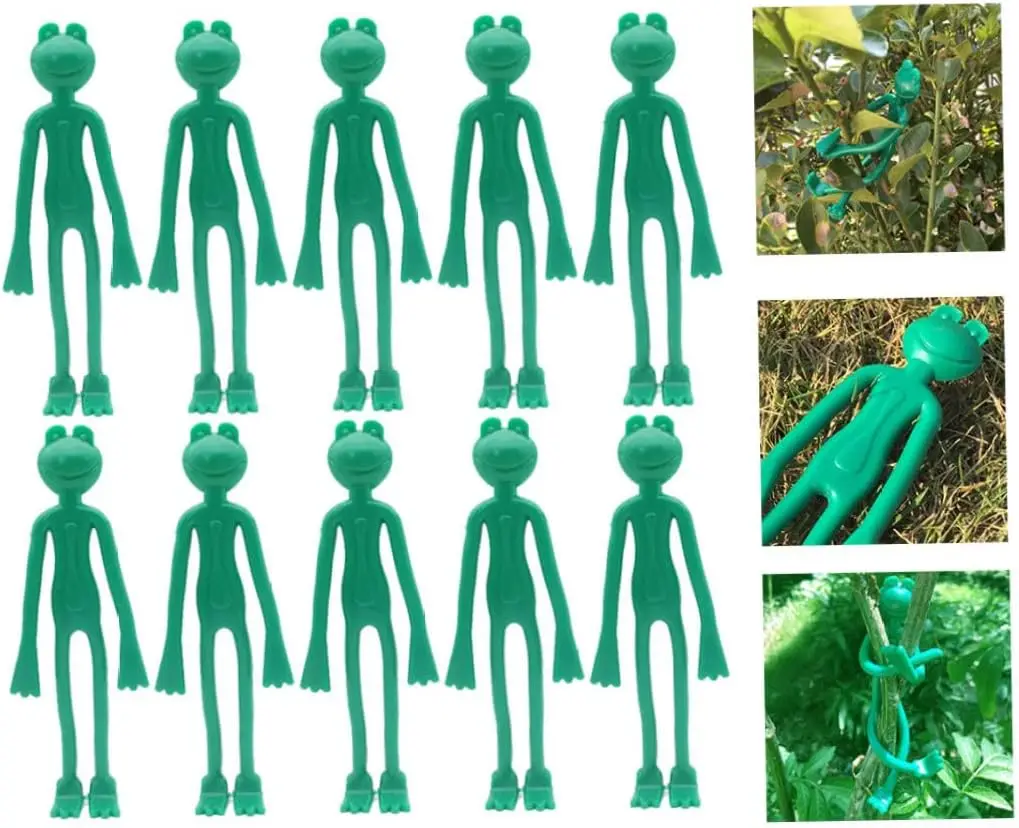 Frog Shaped Plant Ties Garden Planting with Weatherproof Plastic Coating