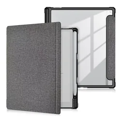 10.3 - Inch Transparent Protective Folio Cover with Pen Holder - Onyx Boox Go 10.3 (Grey)