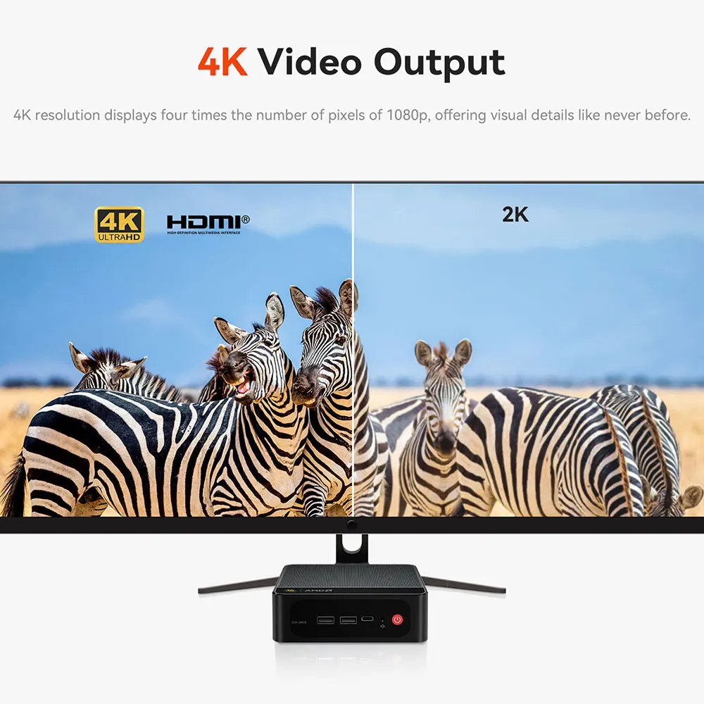 Beelink Mini PC SER 5 SER5 MAX AMD Ryzen R7 7735HS R5 5500U Desktop Gaming Computer WiFi 6 1000M M.2 2280 NVMe SSD 4K 60Hz