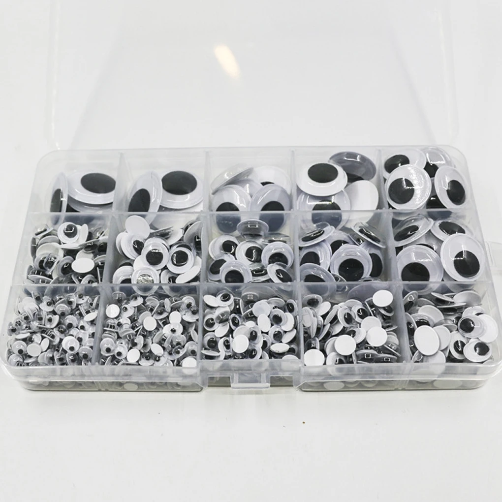 Googly doll eyes plastic toy eyes doll eyes 730 pieces wiggly googly eye portable self-adhesive sticky DIY removeable handmade eyes household workshop crafts