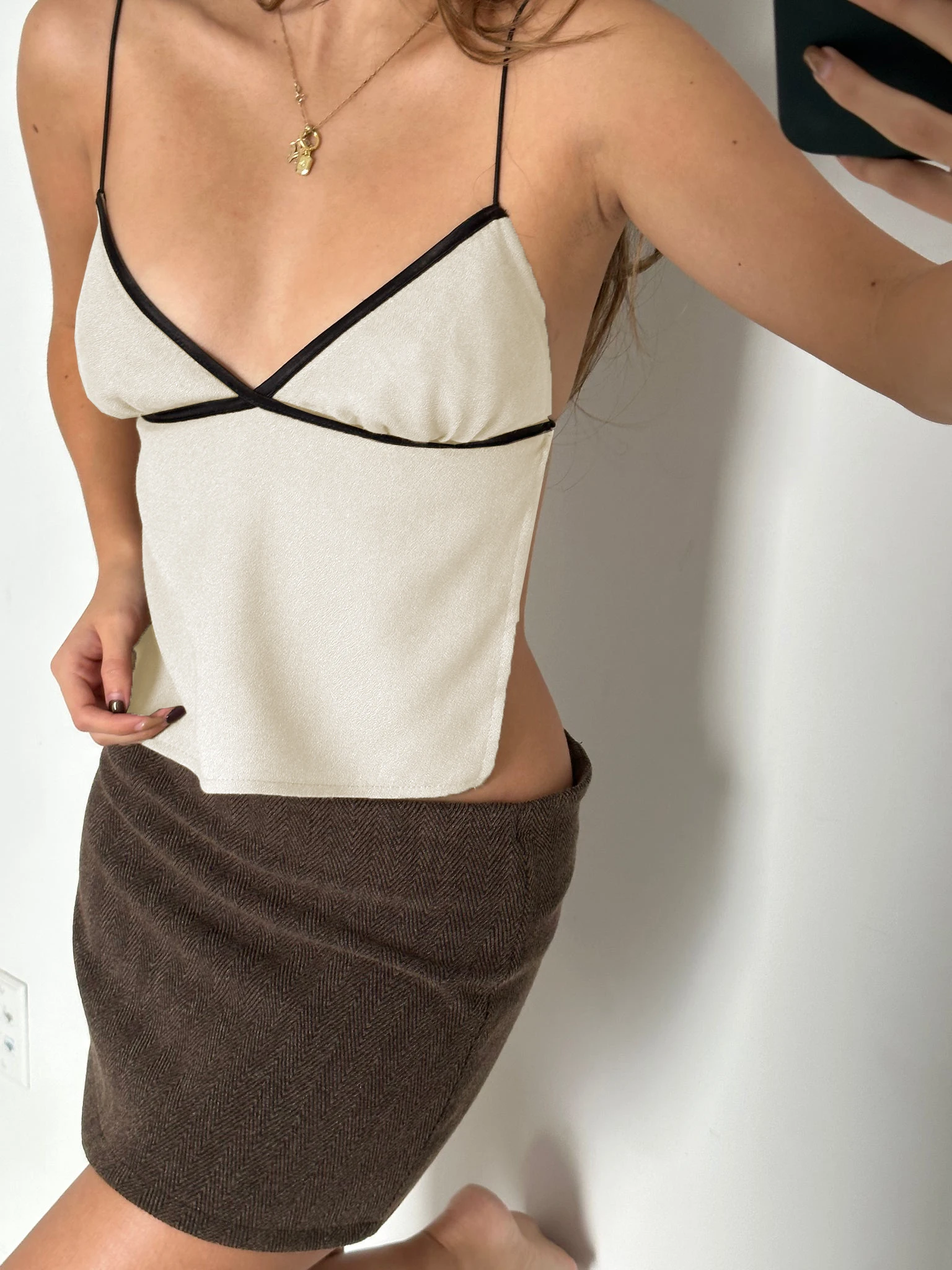 Women's Summer Sleeveless Crop Tank Top - Slim Fit, Spaghetti Strap, Floral Print, Y2K Style Going Out Top