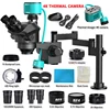 3.5-200X Simul-Focal Stereo Trinocular Microscope Set 4K 2K 1080P HDMI VGA USB TF Video Camera Clamp Folding Extension Type Base 1