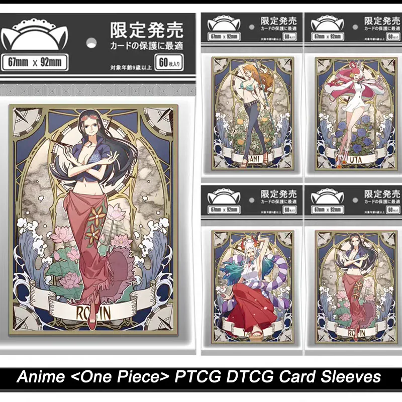 

60PCS Anime One Piece Card Sleeves Hancock Yamato Nico·Robin Nami Uta Shine Flash DTCG PTCG Trading Cards Protector Case