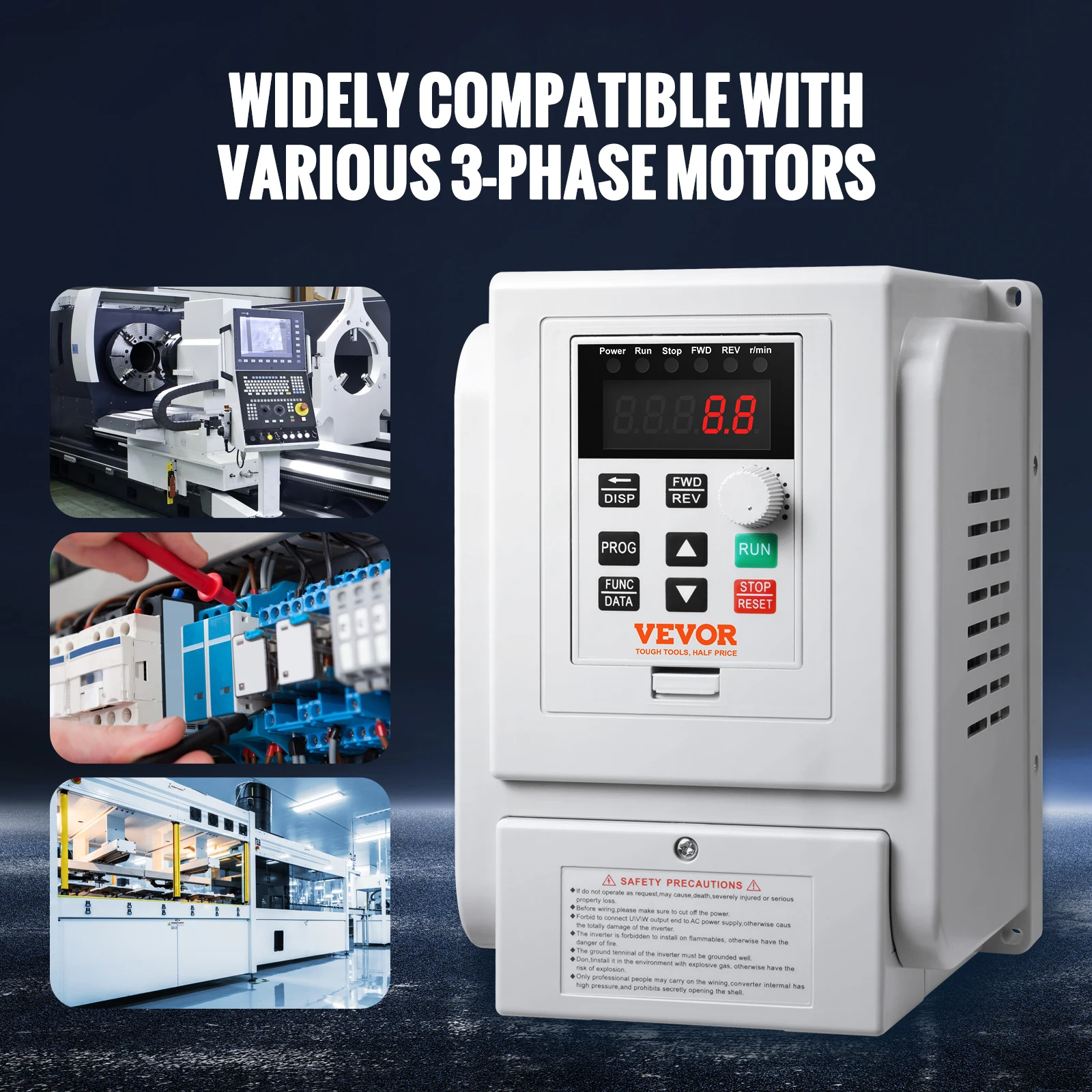 Variable Frequency Drive Converter AC 220V 3P Output Speed Controller