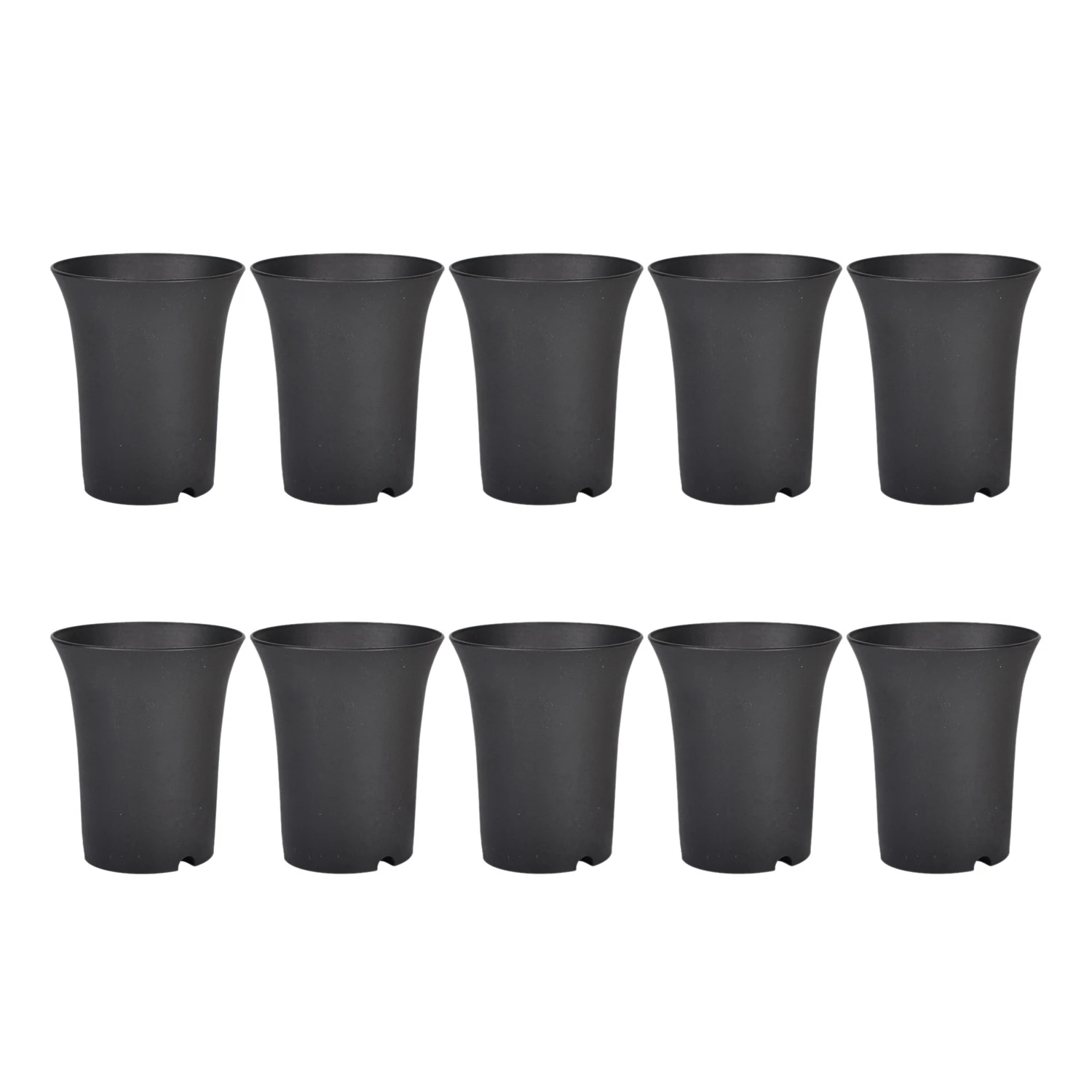 

10PcsBlack Round Flower Pots High Waist Deep Pots Are Perfect for Indoor and Outdoor Plants, Seeds, Vegetables