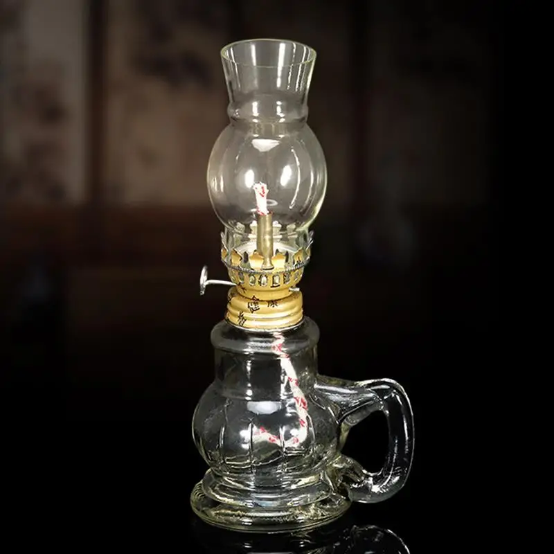 3pcs Oil Lamp Kerosene Lamp Covers Oil Light Lampshades Glass Craft Vintage Oil Lighting Wedding Fire Water Long-Standing Lamp