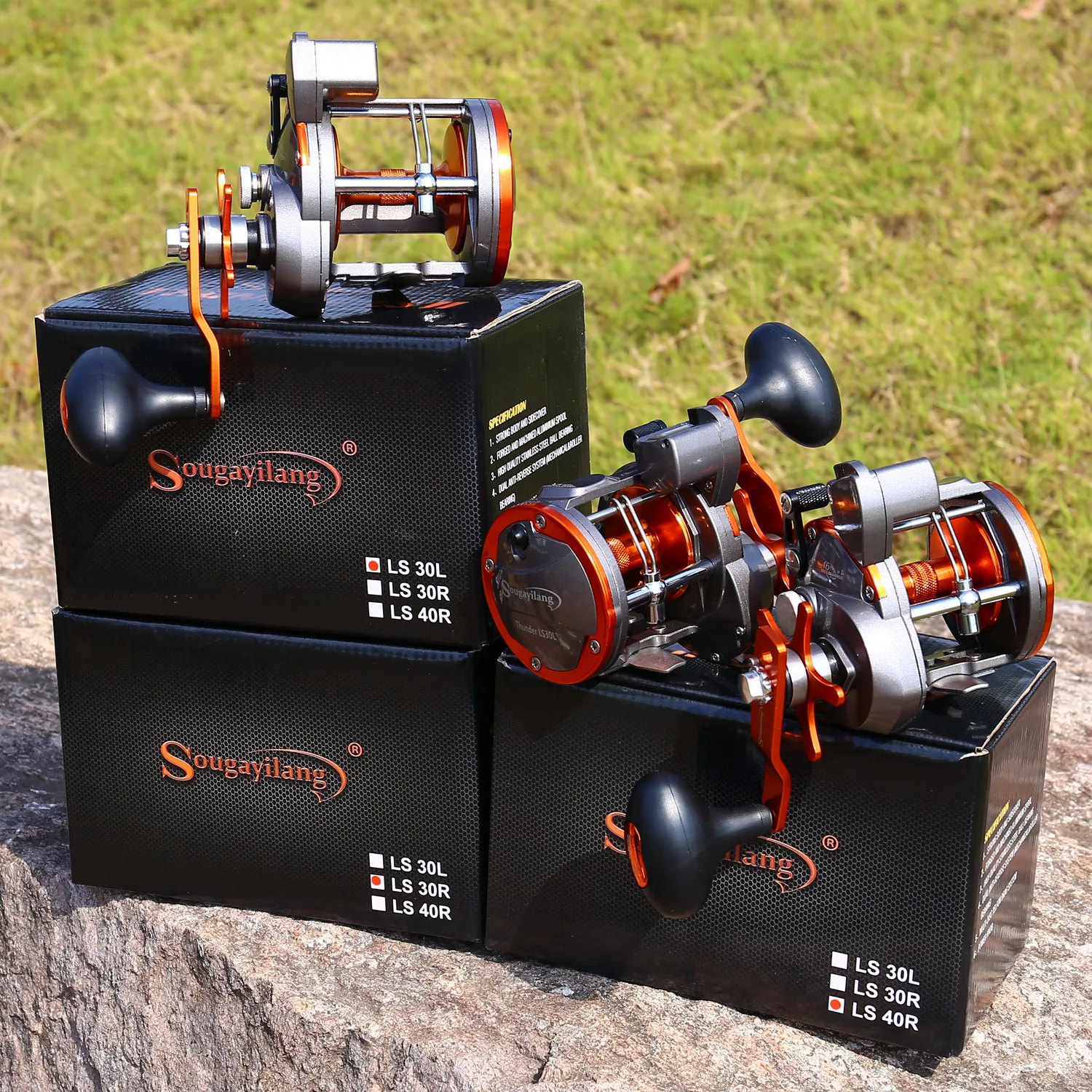 Sougayilang Saltwater Fishing Reels LS30/LS40 Trolling Drum Fishing Reel  Saltwater Right Hand Fishing Reel Max Drag 25kg Pesca - AliExpress