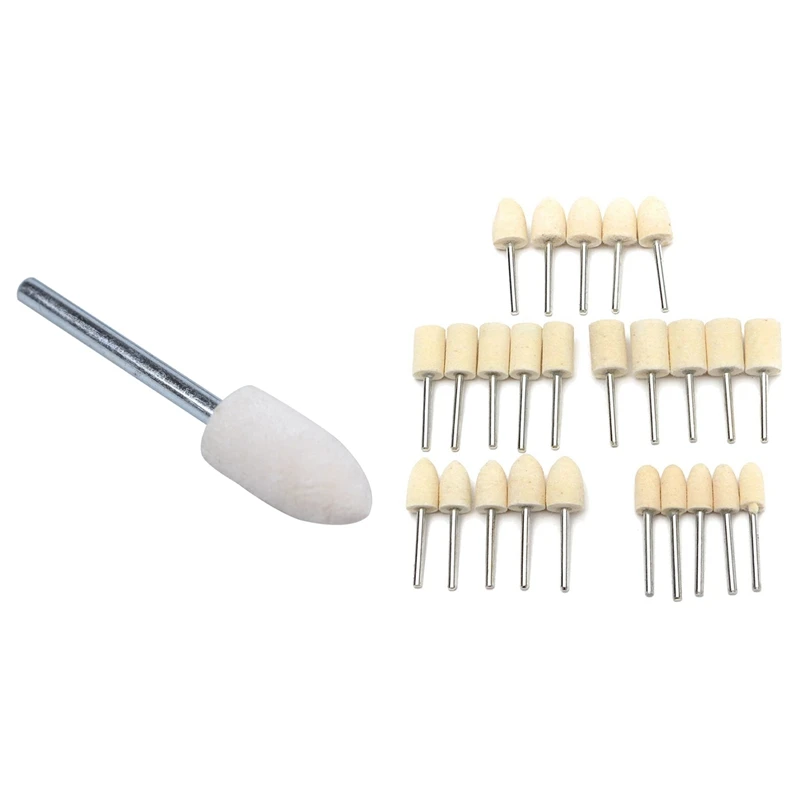 

12 Pcs Polishing Buffing Tool With 25Pcs Set 1/8 Inch Felt Polishing Buffing Points Mounted Imitation Wool