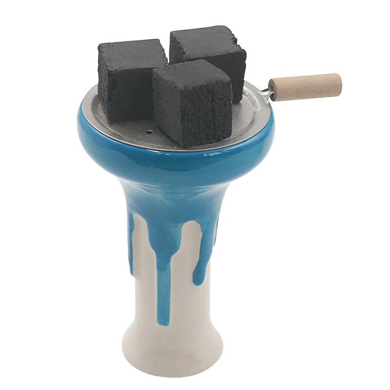 SY 1pc One Hole Colourful Ceramic Hookah Bowls Shisha Flavors Tobacco Water Pipe Charcoal Holder Smoking Accessorie