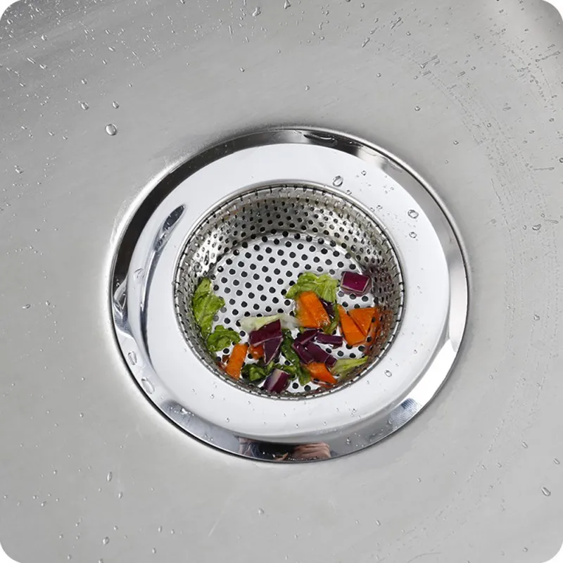 Norbi Stainless Steel Mesh Sink Hair Filter Bathroom Drain Hole Metal Channel Artificial Filter Bathtub Wash Basin Filter Debris