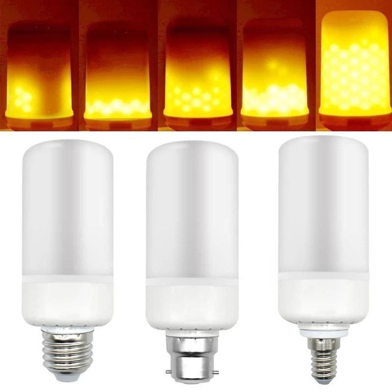 

1pcs 4 Models E27 Led Flame Lamp 110V 220V LED Flame Effect Light Bulb 9W 15W E14 B22 Flickering Fire Lights Decorative Lamp