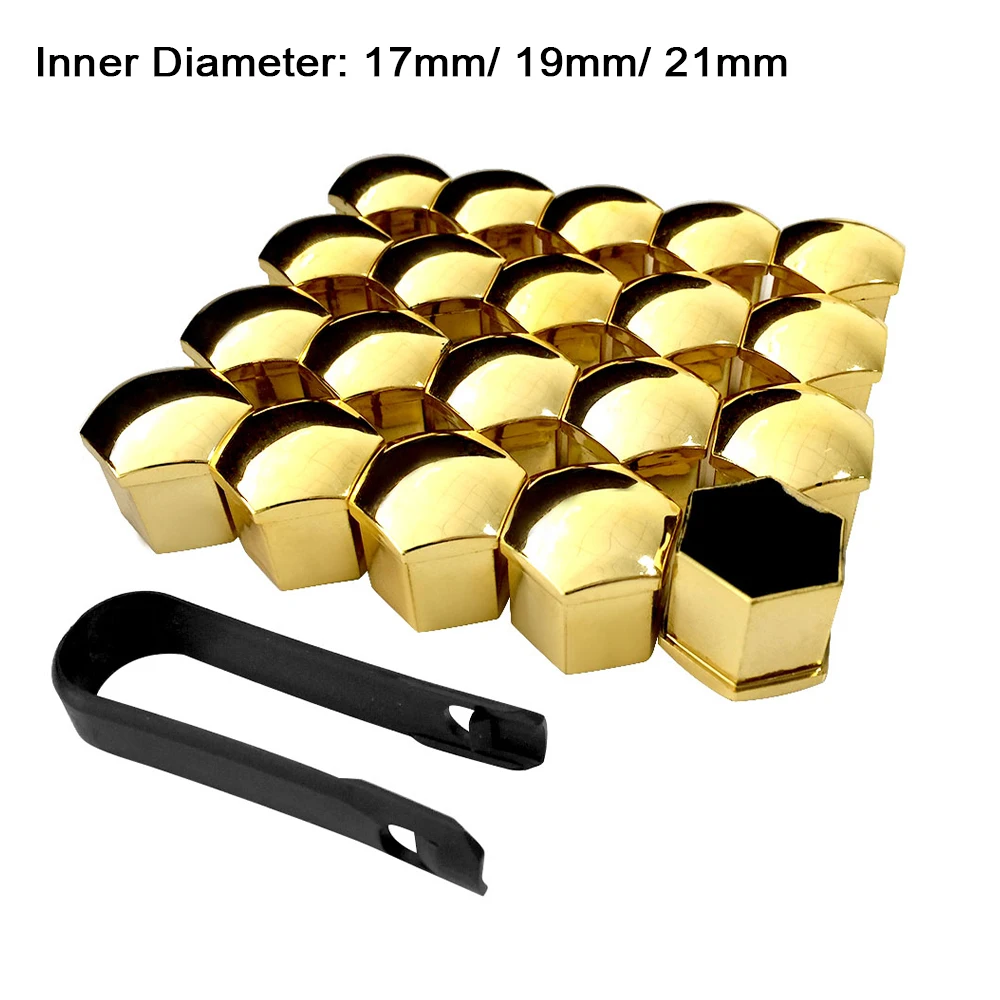 20-Piece Universal 17mm Plastic Wheel Nut Covers - Decorative Car Accessory Set