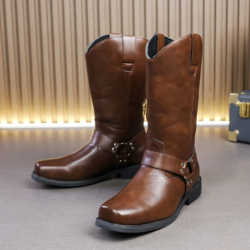 Size 38-46 Fashionable Men Denim Boots Men Comfortable