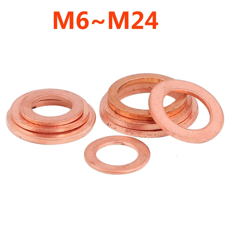 Copper Sealing Solid Gasket Washer Sump Plug Oil For Boat Crush Flat Seal Ring Tool Hardware