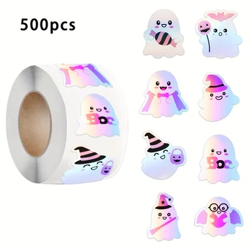 Rainbow Iridescent Halloween Stickers 1