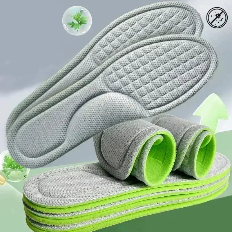 thumbnail image 5 of Plantillas ortopédicas de espuma viscoelástica suave, 2/12 unidades, desodorizantes, para calzado deportivo, que absorben el sudor, suaves y antibacterianas, 5 of 5