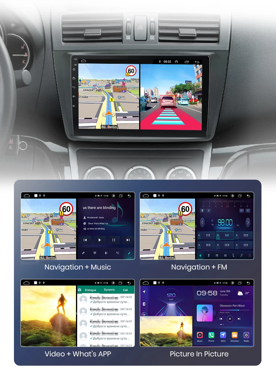 Junsun V1 AI Voice Wireless CarPlay Android Auto Radio für Mazda 6 GH 2007 - 2012 4G Auto-Multimedia-GPS 2din Autoradio – Detail 20