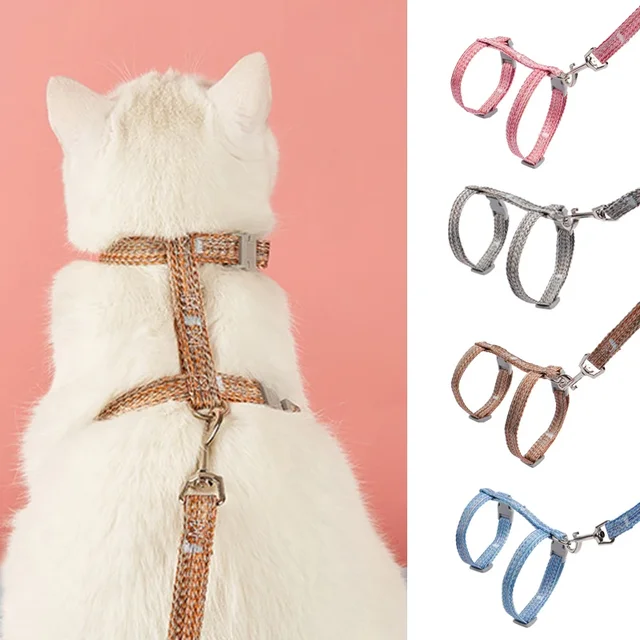 Pet Cat Adjustable Chest Strap Anti-escape Small Medium Dog Cat Harness Leash Set Breathable Reflective Chest Strap Pet Supplies 3