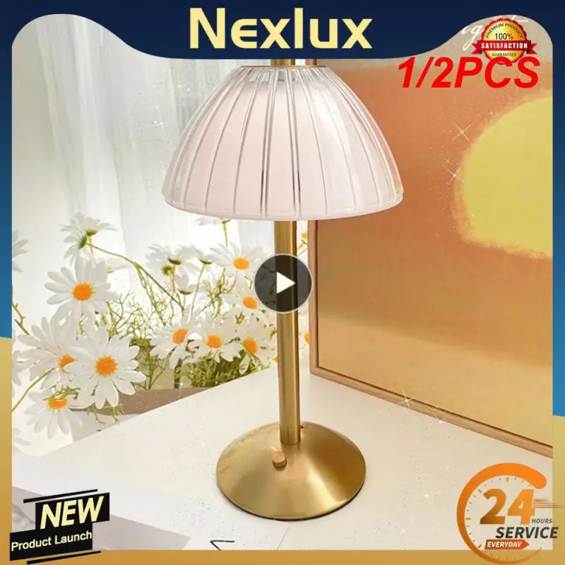 

1/2PCS Retro Bar Table Lamp Touch Dimming LED Table Lamp Rechargeable Wireless Night Light for Coffee/Hotel/Restaurant/Bedroom
