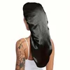 1Pc Simulated Silk Sleeping Hat Curly Hair Oversized Hat Braided Satin Hat Women's Silk Long Barrel Elastic Hairband Hat 1