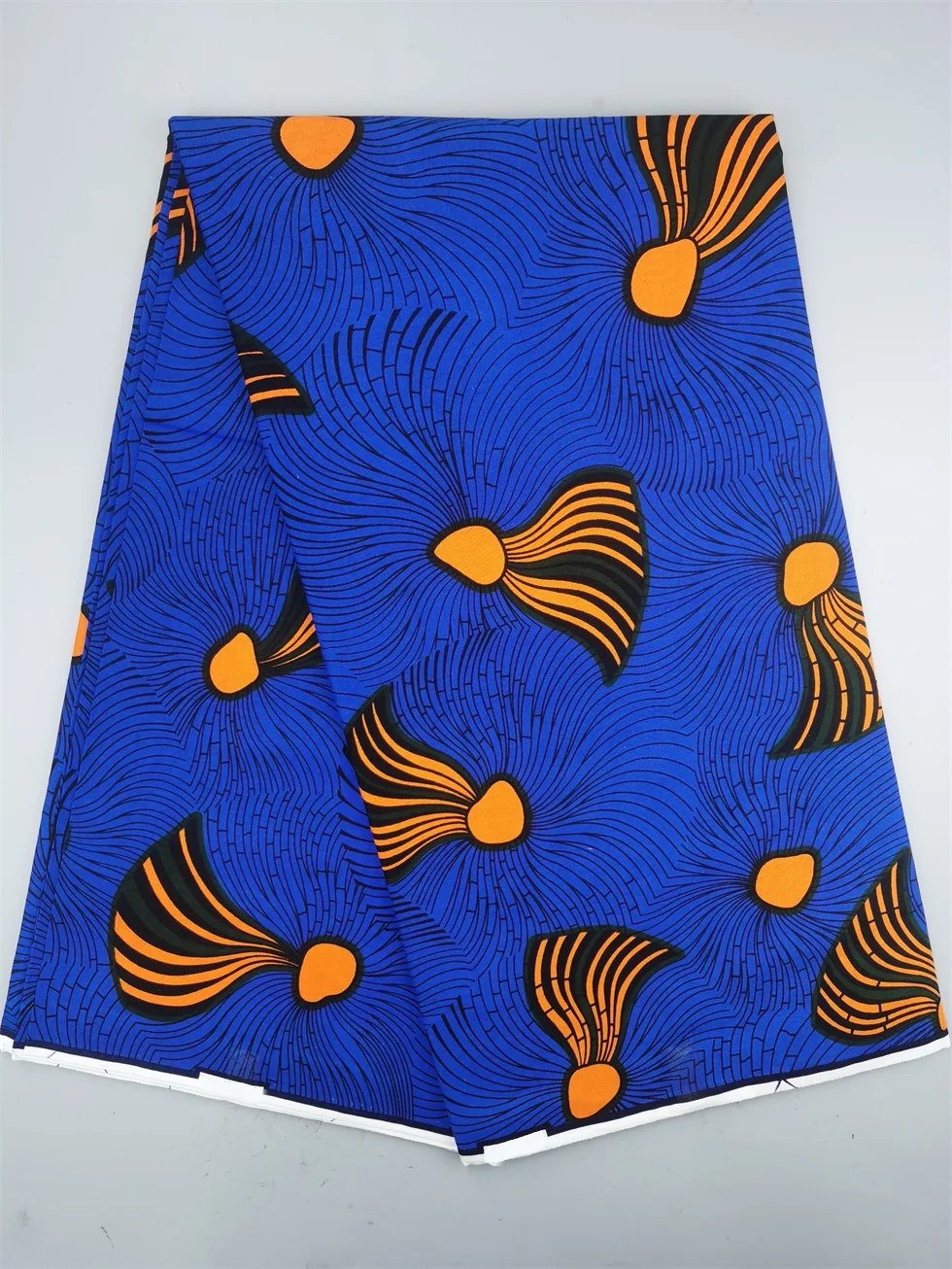 Authentic Wax Print Fabric African Dress Material 100% Cotton, 6 Yards