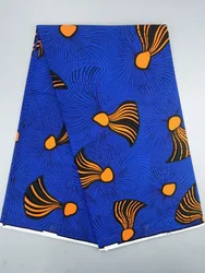 Authentic Wax Print Fabric African Dress Material 100% Cotton, 6 Yards - 950g (Black)