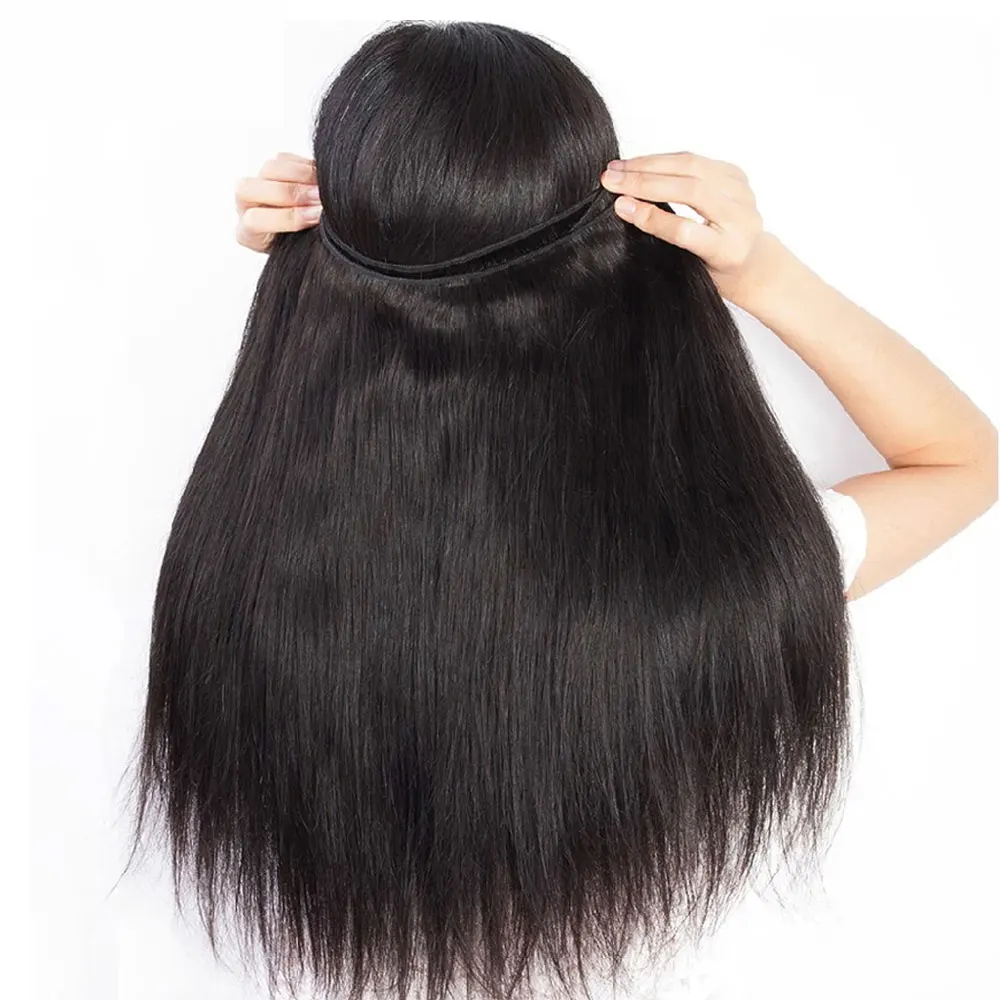 Extensioni di Capelli Umani Neri Lisci, Non Trattati, Brasiliani Remy Vergini, Grezzi, da 18, 20, 22, 24 Pollici - immagine 4