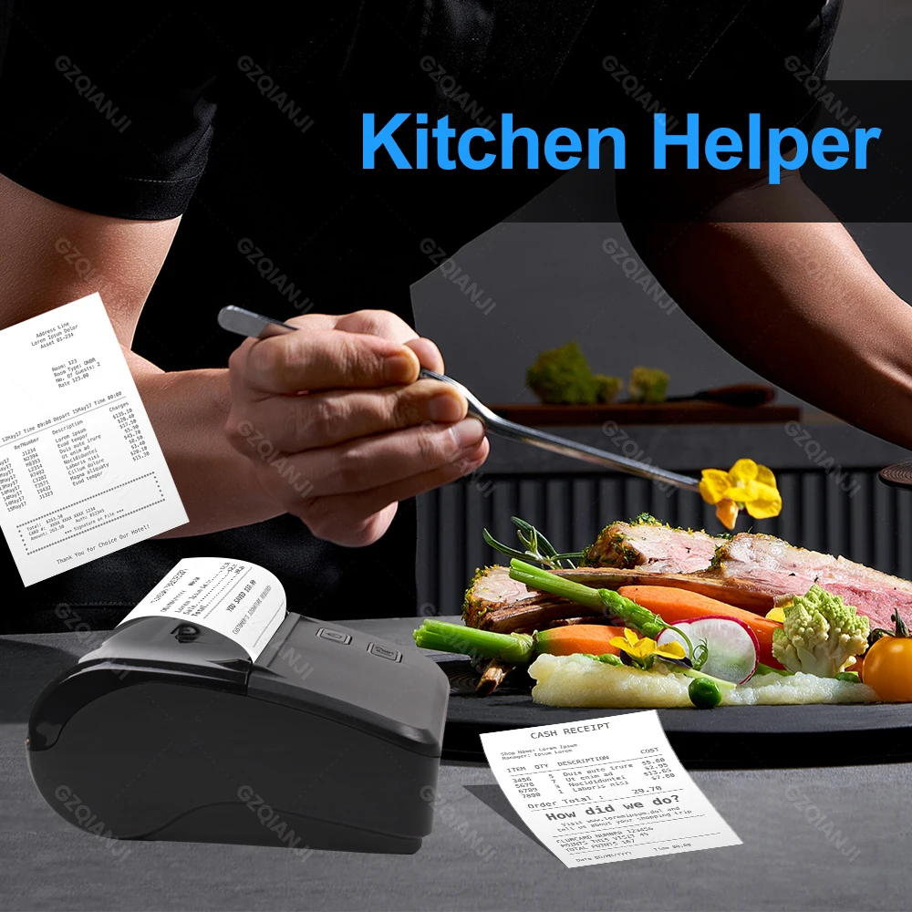 WIFI / 블루투스 80mm 미니 휴대용 열전사 프린터 3인치 티켓 영수증 레스토랑 주방 프린터 ESC/POS 프린터