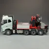 F1650 RC Truck Tamiya 1/14 FH750 8X8 Metal Hydraulic Belt Rear Steering F1650 Crane Dump Truck with Truck To Lift Model Toys 5