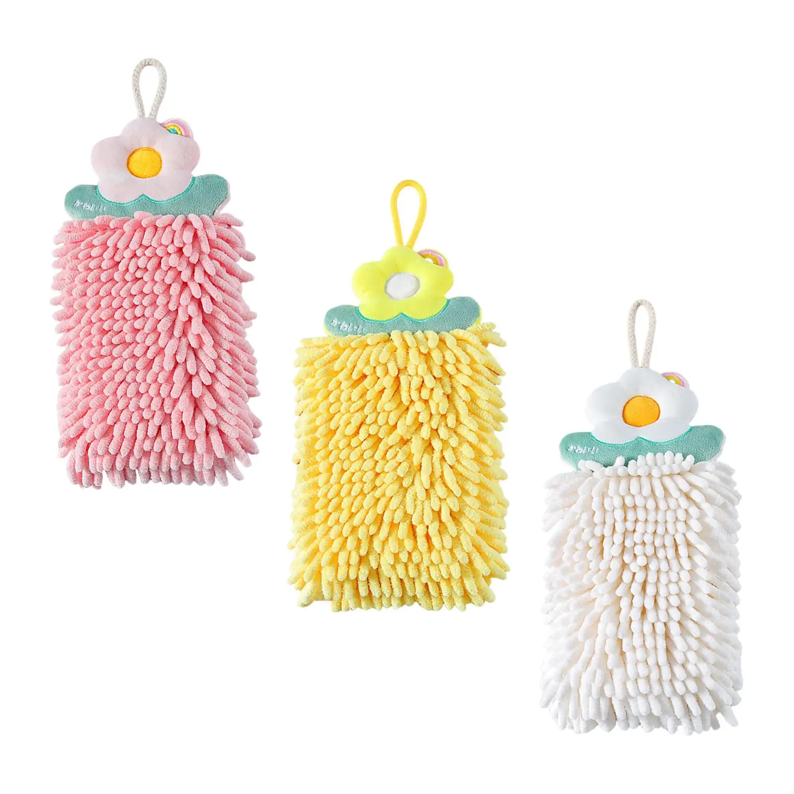 Hand Towels with Hanging Loops Hanging Kitchen Towels Washcloths Decorative