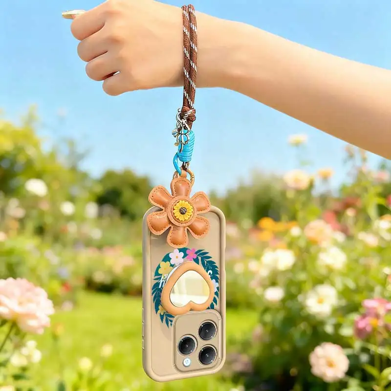 Colorful Garland Phone Case Set with Lanyard and Craft Embellishments - 3 Piece Bundle