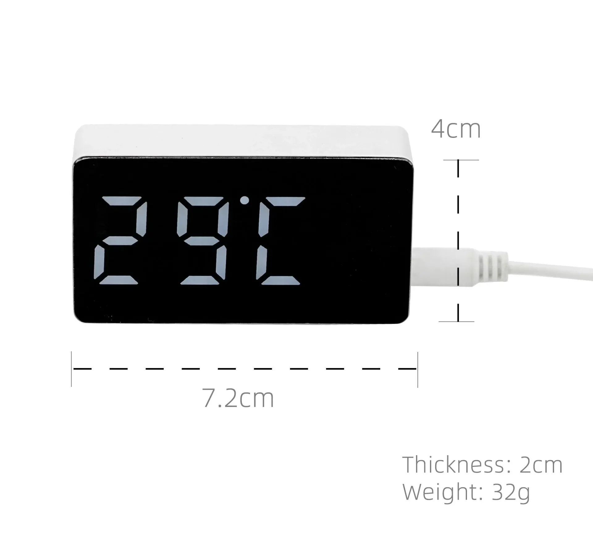 Description Picture 4 of itemLED Mini Mirror Alarm Clock Electronic Digital Alarm Clock Digital Table Clock Room Desk Decorating Smart Small Tools Home