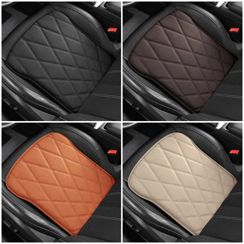 Nappa Leather Breathable Non-Slip Car Seat Cushion - All-Season Comfort
