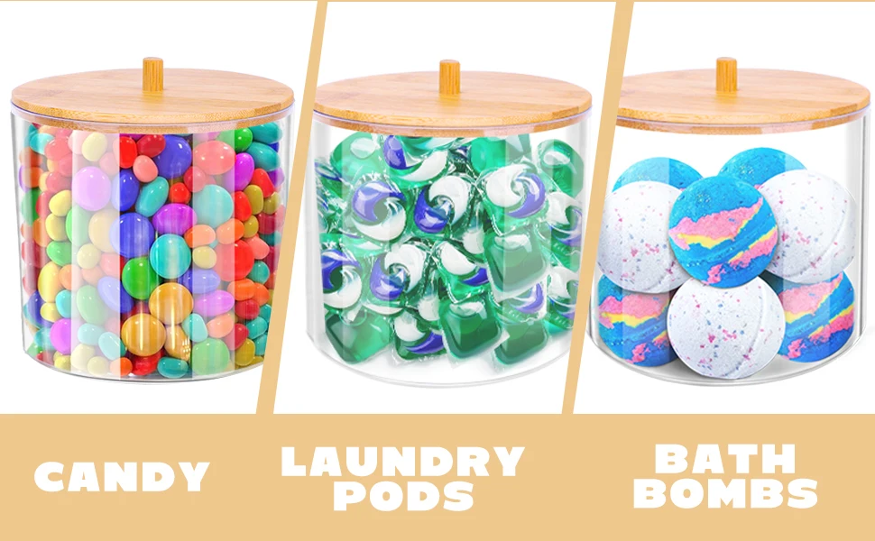 Description Picture 2 of itemCoffee Capsule Storage Box With Bamboo Lid Acrylic Capsule Container Coffee Pod Holder Coffee Filter Organizer For Kitchen