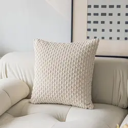 Boho Striped Throw Pillow - Soft, Modern Farmhouse Decor (WHITE)