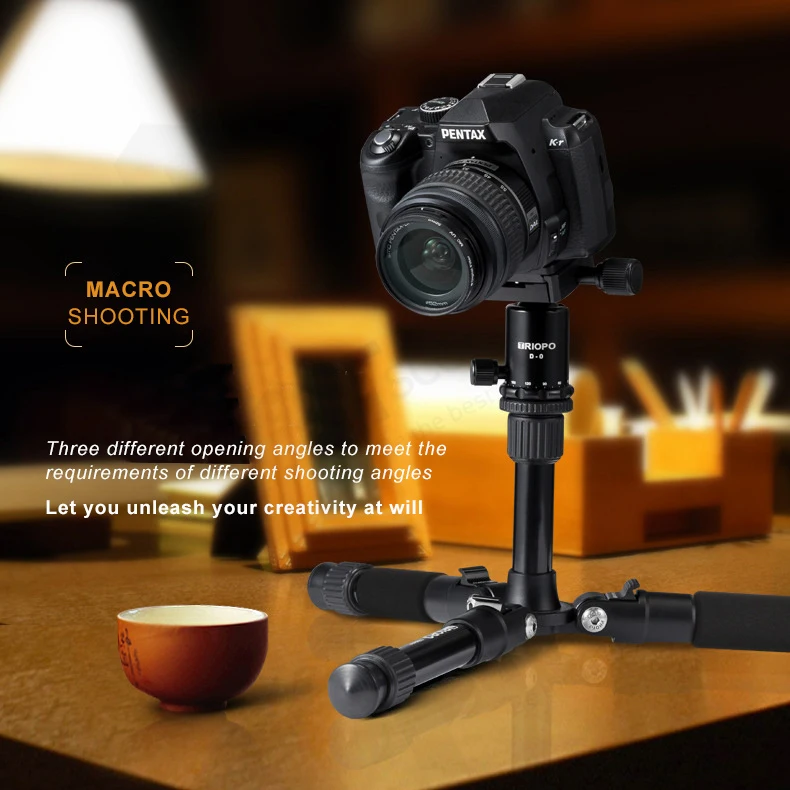 

Photo Camera Mini Lightweight Tripod Portable Sport Tripod Holder with Ballhead Ball Head, Phone Clip for your Camera Smartphone