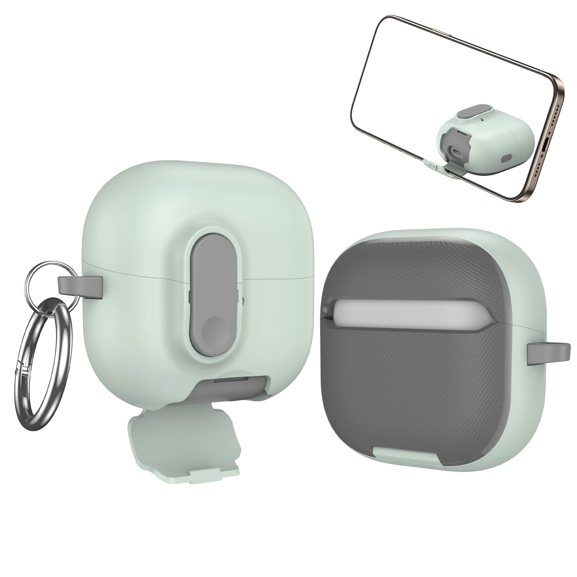 Shockproof Earphone Case with Keychain and Hook