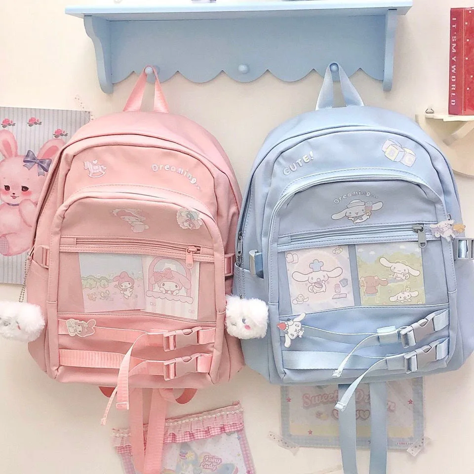 Soft girl campus girl junior high school student large capacity backpack cinnamon dog school bag cute versatile shoulders