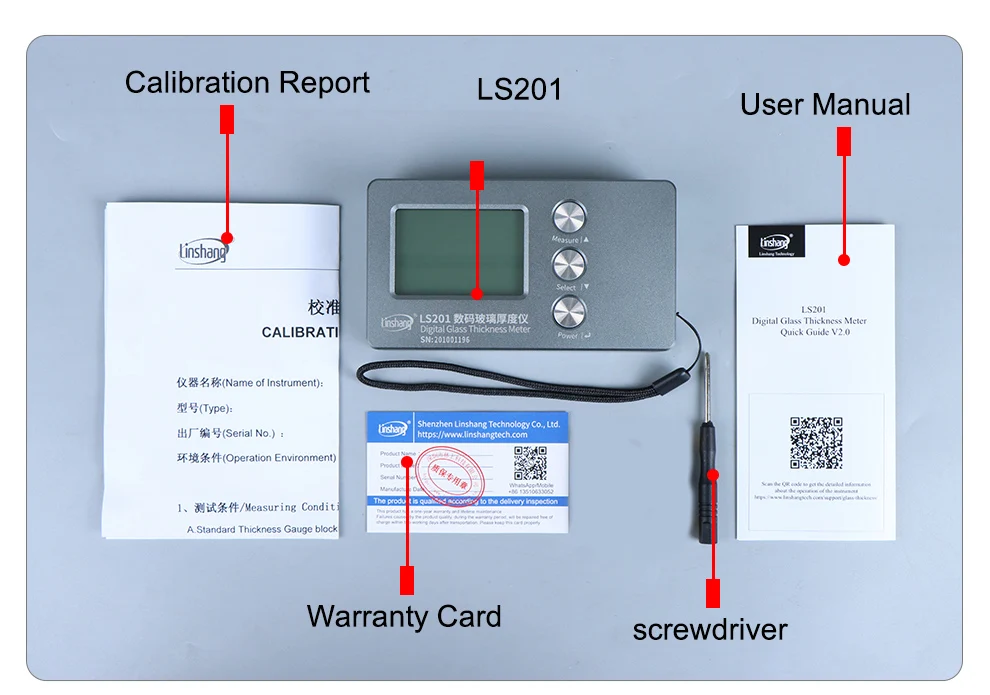 Glass Thickness Gauge Digital Laser Glass Thickness Meter Window Glazing Measuri