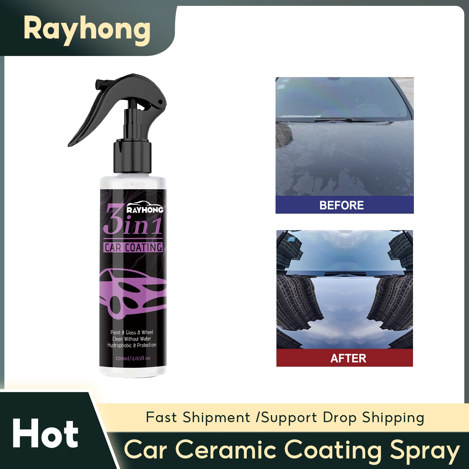 

Car Ceramic Coating Spray Auto Shield Coating Polish Wax Remover Scratches Repair Paint Hydrophobic Dust Proof Paint Care Spray