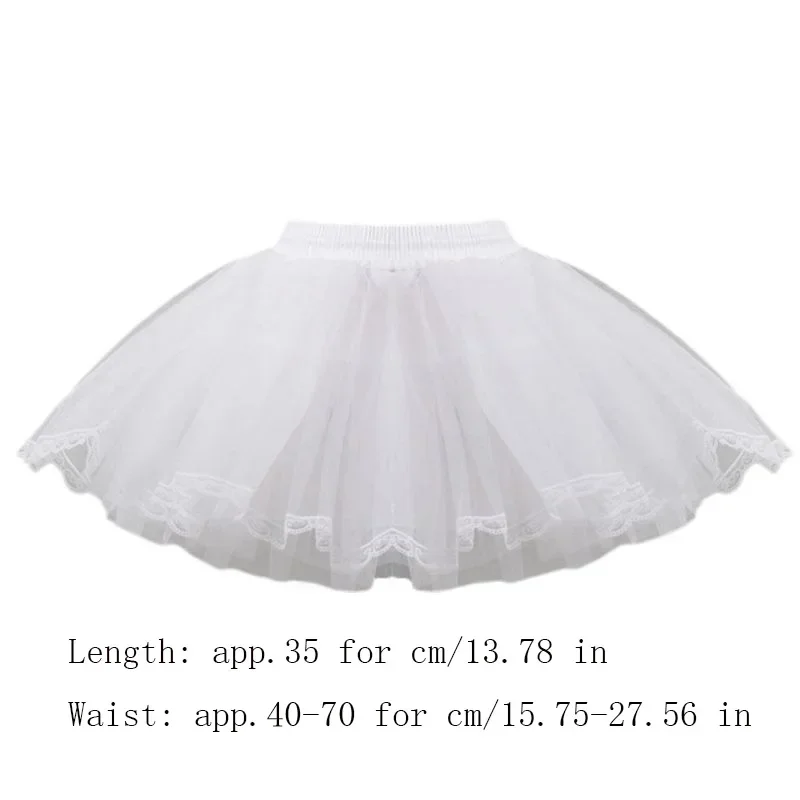Damen und Mädchen Rüschen-Kurz-Petticoat mit/ohne Reif, einfarbig, flauschiger Bubble-Tutu-Rock, bauschiger Halb-Slip, Ballkleid-Krinoline-Unterrock – Detail 15