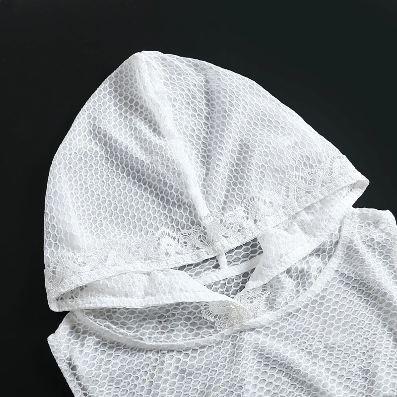 Lässiger, abnehmbarer, ausgehöhlter Fake-Kragen mit Kappe, weiß, schwarz, halbes Hemd, Bluse, Pullover, Dekoration, falscher Kragen, Kleidungszubehör – Detail 7