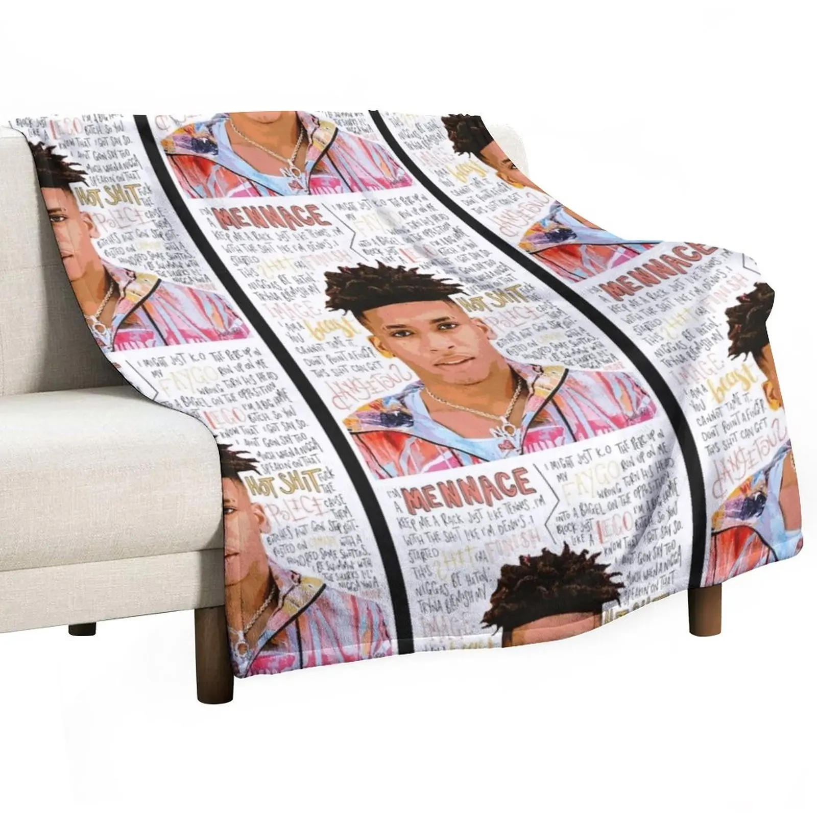 

NLE Choppa Throw Blanket Blanket Luxury blankets and blankets Large Blanket Vintage Blanket