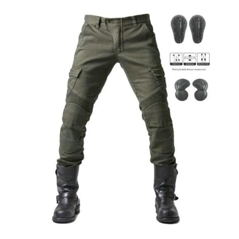 GreenMotorcyclePantsMenMotocrossRacingTrousersCargoJeans