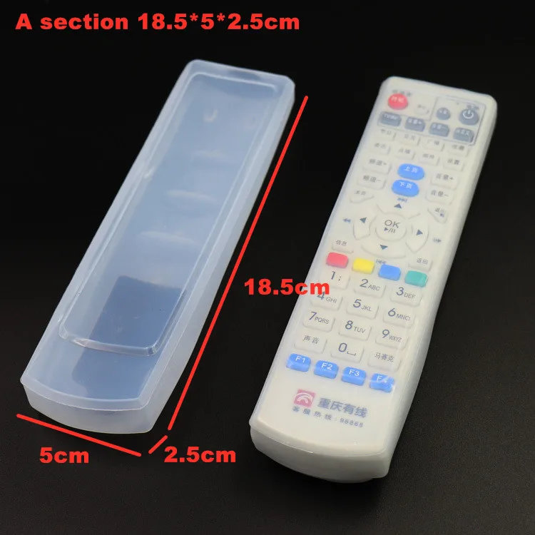 Description Picture 6 of item24 Size Transparent Dust Protect Protective Storage Bag Portable Silicone Air Condition Control Case TV Remote Control Cover
