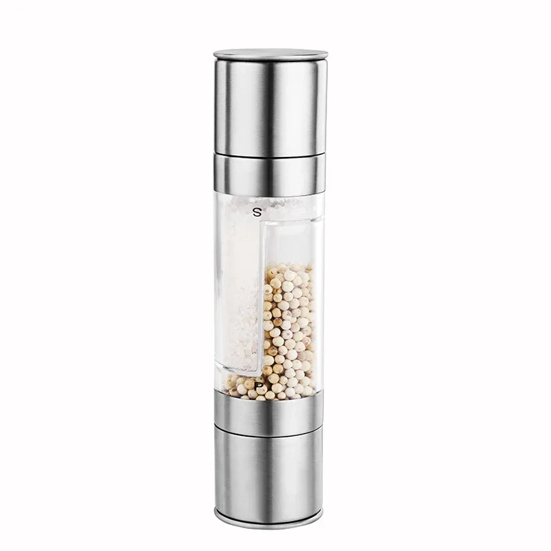 Pepper Mill Grinder 2 In 1 Stainless Steel Manual Salt Pepper Grinder Seasoning Kitchen Tools Grinding for Cooking