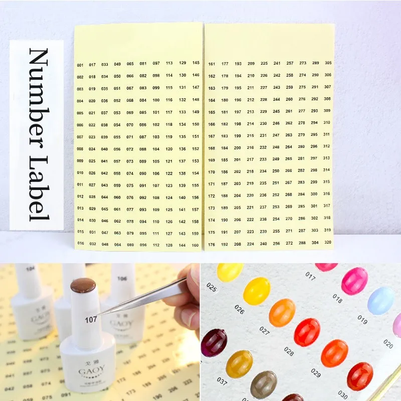 Nail Polish Number Sticker Label Color Gel Varnish Glue Bottle Lipstick Nails Tips Display Mark Numbering Manicure Tool 1-600 nail stickers nail decals nail art tools number sheet stickers
